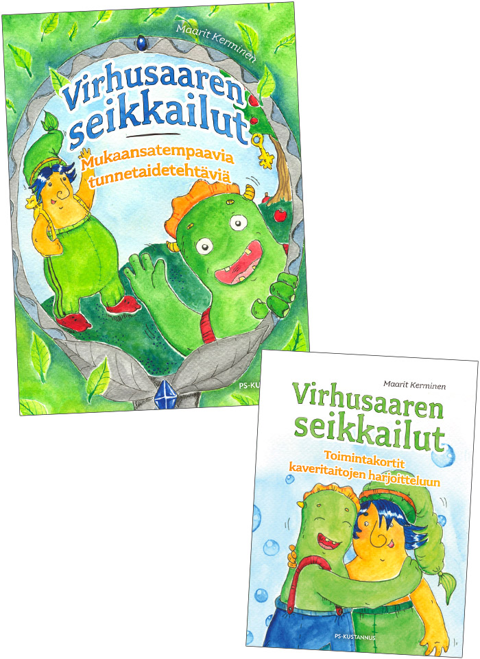 Virhusaaren seikkailut -kirja ja -toimintakortit